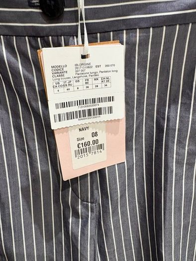 iblues brand which is a part of max mara group brand pinstripe 100% cotton fabric in a French navy and off white colour  BRAND NEW