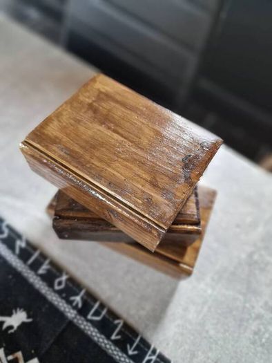 Hand crafted wooden book ends