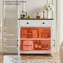 Coffee Bar Cabinet Farmhouse Coffee Bar Table with Drawer, Buffet Stand Cabinet with 2 Barn Door, Sideboard Buffet Station for Living Room Image 4