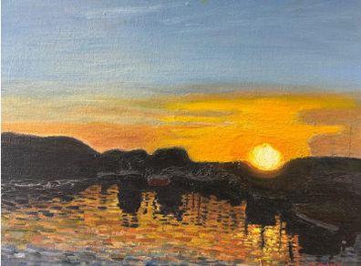 Tthe Dingle harbour sunset scene