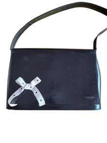 1990s LANVIN minimalist patent leather shoulder bag