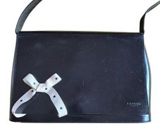 1990s LANVIN minimalist patent leather shoulder bag