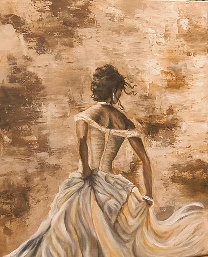 Acrilic paint hand made: Wedding lady