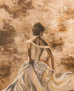 Acrilic paint hand made: Wedding lady