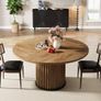 Round Dining Table, 120 cm with Sturdy Metal Frame 4 People Image 4