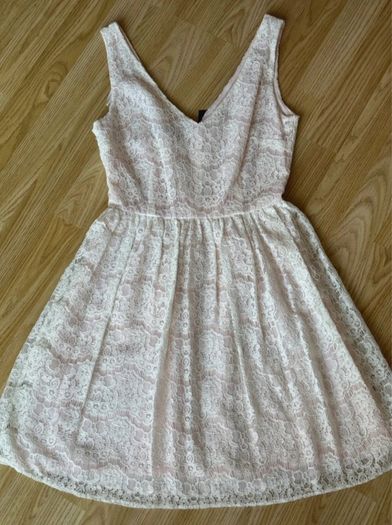 Atmosphere Blush Pink Lace Skater Dress Size 10 NWT Wedding Guest Party Vintage Dress