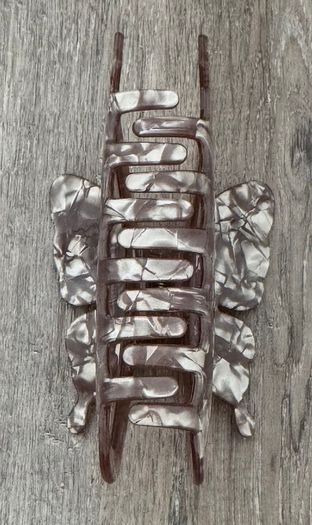 Marble Pattern Brown Long Butterfly Claw Clip