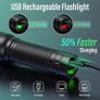 NEW SALE | LED Torch Rechargeable, 2 Pack Super Bright Adjustable Focus Flashlight, 3 Lighting Modes, Long Battery Life, Waterproof Pocket Size Torch for Power Cuts Image 5