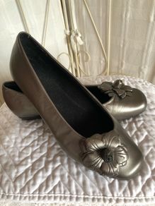 Gold K shoes