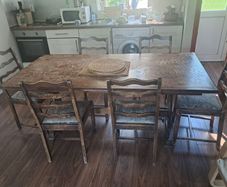 solid wood 6 chair dining table