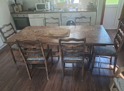 solid wood 6 chair dining table
