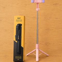 Pink Bluetooth Selfie Stick Tripod 170cm Phone Stand with Dual LED Lights