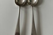 Pair of Antique Sterling Silver Teaspoons  London 1896  George Maudsley Jackson