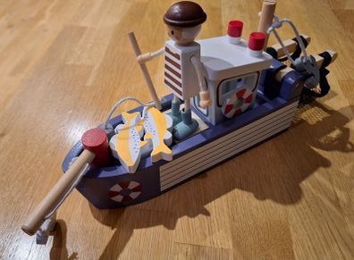 Little Town Wooden Fishing Boat Set