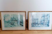 2 Antique Wall Pictures - Paris