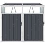 Double Garbage Bin Shed Anthracite 143x81x121 cm Steel Image 4