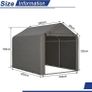 Garden Waterproof Anti-UV Bike Storage Tent Bicycle Motorcycle Shed Shelter Outdoor Backyard Steel Frame PE Cover Zipper Door Large Grey Image 3