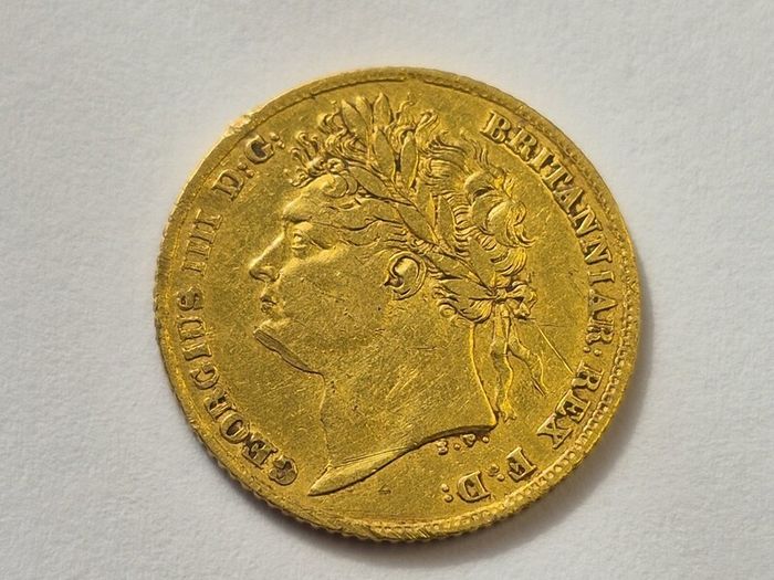 1825 - King George IV Half (1/2) Gold Sovereign - Very Rare.
