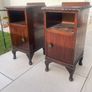 Antique Bedside Lockers - Pair - Mahogany Image 2