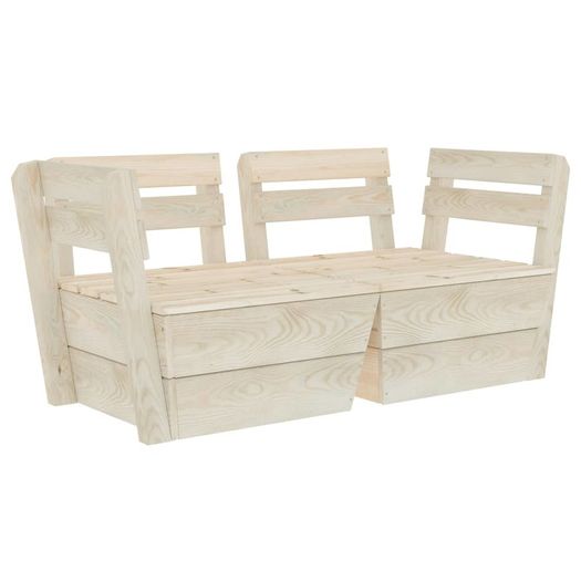 Garden 2-Seater Pallet Sofa Impregnated Spruce Wood
