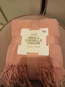 Brand new pink chenille throw