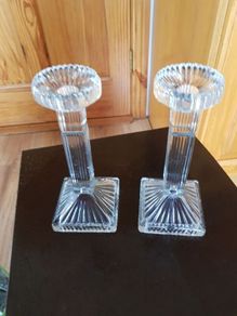 Two Glass Candle Holders