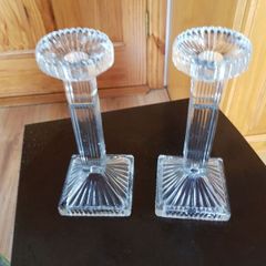 Two Glass Candle Holders