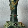 Two Chinese Dragon Vases  - Patinated Bronze, Signed Image 6