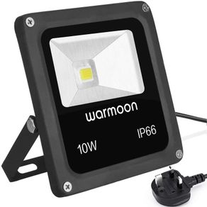 Warmoon LED Flood Lights Outdoor 10W Daylight White 6500K Security Wall Washer Light Waterproof IP66 for Patios Decks Pathways Stairways Driveways Garden