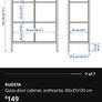 Ikea Rudsta black glass shelving unit Image 3
