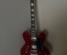 Hartwood Revival Vibrato Semi Acoustic Guitar, Cherry Red