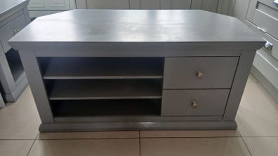 Grey corner TV unit and matching end lamp table