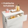 Bathroom cabinet white  bathroom cabinet, sideboard with drawer, bathroom cabinet with double door, adjustable shelf level, with feet, for bathroom, hallway, entrance area, 60 x 30 x 80 cm, white Image 6