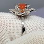 Sterling silver (Sz: S) Salamanca Fire Opal & White Zircon Ring in Rhodium Overlay Sterling Silver 1.84 ct Image 8