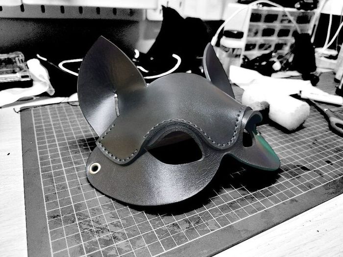 leather cat mask