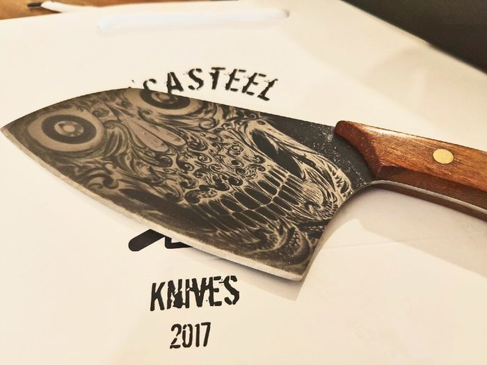 Black Kitchen Knife Skull By Di'Casteel