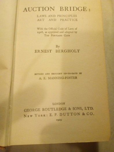 Book Auction Bridge Laws&Principles Art and Practice