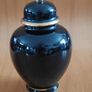 The Art of Chokin Black lidded Vase/Urn/Pot 24 K gold edged Image 4
