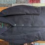 Navy wool mix coat Image 3