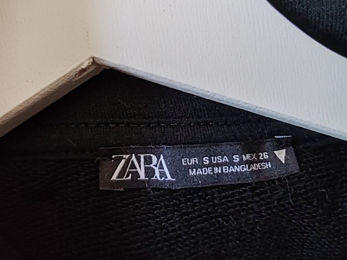 Zara black hooded sweatshirt dress