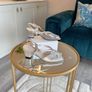 Brand-new Van Dal Libby Silver Leather Low Block Heel Slingback Peep-toe Sandal Size: UK 4 / EU 37 Image 2