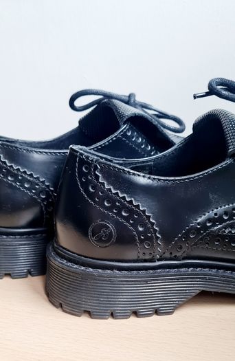 Tassle Trim Black Brogue Loafers
