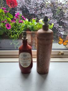 2 Vintage Stoneware Bottles With Pourers.