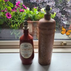 2 Vintage Stoneware Bottles With Pourers.