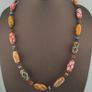 Vintage Venetian Style Handmade Ceremic Desgin MultiColor Glass Beads Necklace Image 9