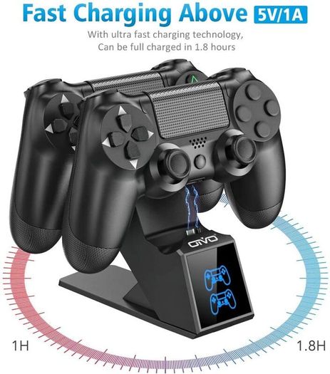 OIVO PS4 Controller Charger, 1.8H Fast PS4 Charging Dock for Sony Playstation 4 Controllers, Playstation 4 Controller Charger for Playstation4 / PS 4 /Slim/Pro Controller
