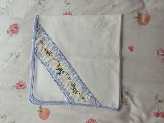 Hand-Embroidered Baby Comforter  Traditional Madeira Embroidery