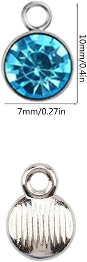 SALE 72 Pieces Birthstone Charms DIY Round Beads Pendant with Rings Handmade Crystal Charm for Jewelry Necklace Bracelet Ankle Earring Making Supplies, 7mm, 12 Colors