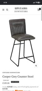 2 Grey Swivel Counter Stools