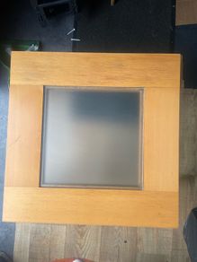 Corner Table with Opaque Centre Glass